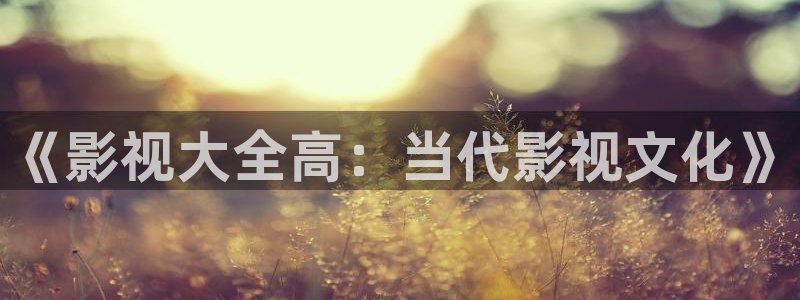 妈妈的朋友酷客影院：《影视大全高：当代影视文化》